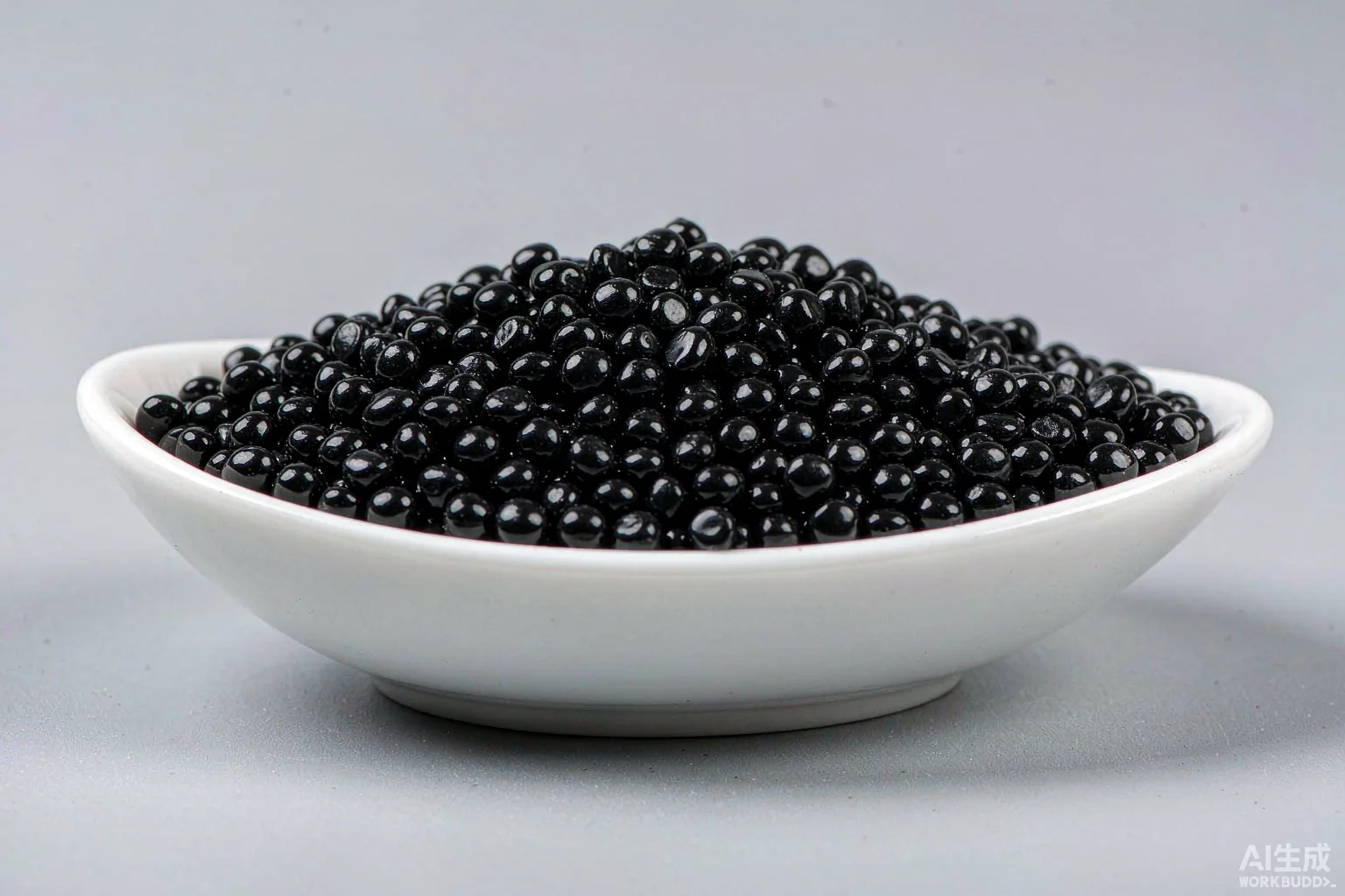 Black masterbatch pellets - carbon black dispersed in a PE carrier resin at the E-LUCK plant